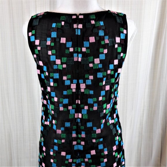 Catherine Malandrino  Black Dress Green/Blue/Pink - Picture 11 of 13